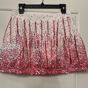 Red & White fringe Skort